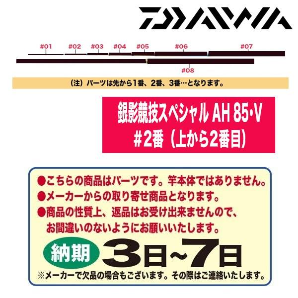 ダイワ 鮎ロッドパーツ　116183 銀影競技スペシャル AH 85・V ＃2番（上から2番目）