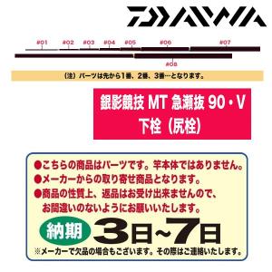 ☆ダイワ 鮎ロッドパーツ　116275 銀影競技 メガトルク 急瀬抜 90・V 下栓（尻栓）｜katsukinet