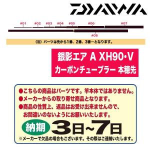 ダイワ 鮎ロッドパーツ　116343 銀影エア A XH90・V カーボンチューブラー 本穂先｜katsukinet