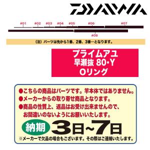 ダイワ 鮎ロッドパーツ 222303 プライムアユ 早瀬抜 80・Y Oリング｜katsukinet