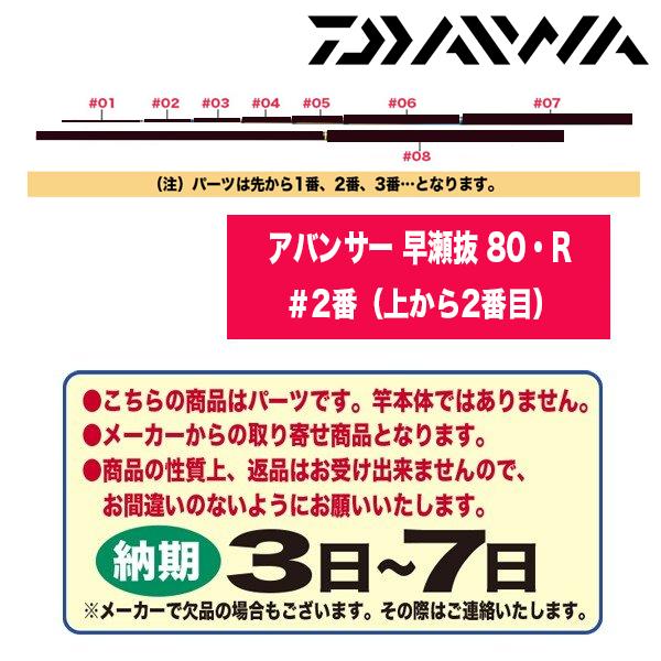 ダイワ 鮎ロッドパーツ 323925 アバンサー 早瀬抜 80・R ＃2番（上から2番目）