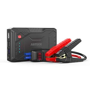 Arteck 800A ジャンプスターター エンジンスターター ポータブル充電器 スマホQC3.0急速充電器 QDSP 12V車用 バッテリ ブ