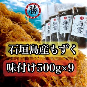 もずく　沖縄県石垣島産　味付けもずく500g×9個　もずく酢　フコイダン　海藻　送料無料｜katsusuisanmozuku