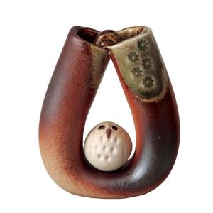 信楽焼 ふくろう付ビードロ花入 しがらき 陶器 和風 花瓶 花台 華 茶道 華道 アウトレットセール 特集 いけばな 送料無料 つぼ 花入れ おしゃれ
