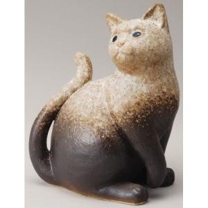 信楽焼ネコの置物 ねこ しがらき 陶器 和風 玄関 猫 送料無料お手入れ要らず フィギュア 動物 贈り物 雑貨 オブジェ おしゃれ 送料無料 かわいい
