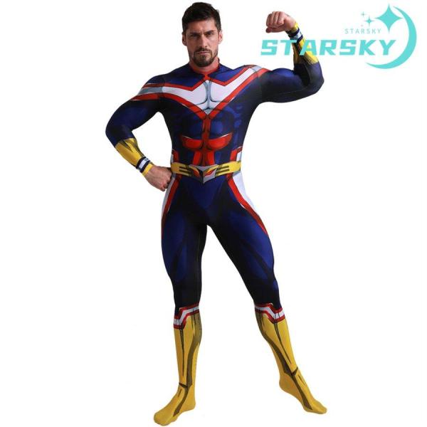 僕のヒーローアカデミア オールマイト 全身タイツ　女性　弾力・伸縮性あり　子供用　大人用　 コスチュ...