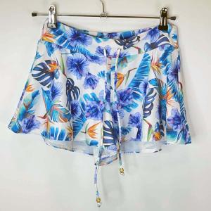 【中古】San-ai Resort 三愛 ショートパンツ 花柄 M ホワイト/ブルー レディース 水着 フラワープリント