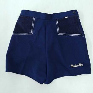 【中古】バタフライ タマス ステッチ セブンショーツ 卓球 ウェア ハーフパンツ S ネイビー レディース Butterfly ジュニア