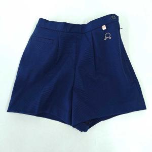 【中古】バタフライ タマス ステッチ セブンショーツ 卓球 ウェア ハーフパンツ SS ネイビー レディース Butterfly ジュニア