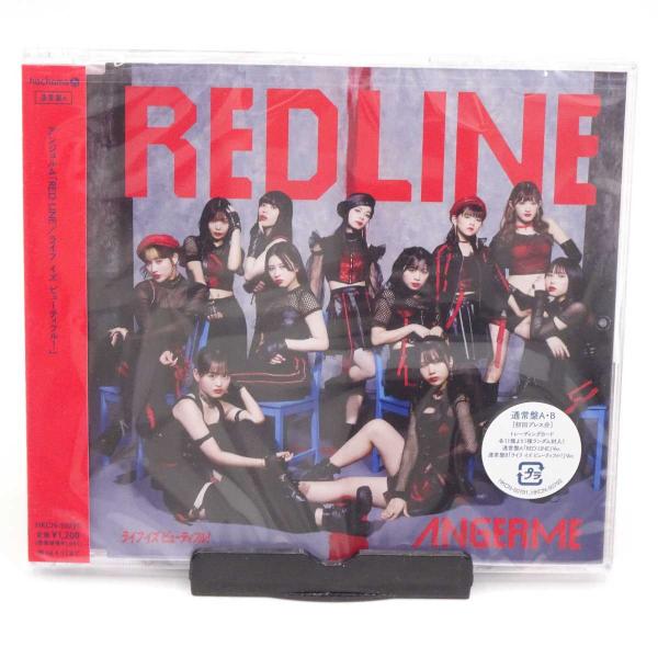 【中古・未使用品】アンジュルム RED LINE ライフ イズ ビューティフル！ 通常盤 A トレカ...