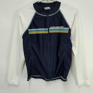 【中古】ピコ ラッシュガード 長袖 フルジップ 11L ネイビー ホワイト レディース PIKO