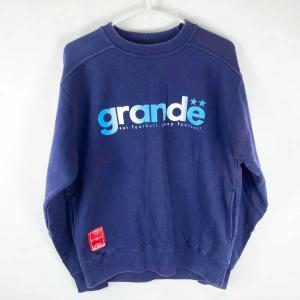 【中古】GRANDE グランデ 長袖 スウェット トレーナー M ネイビー メンズ サッカー フットサル ベンチコート