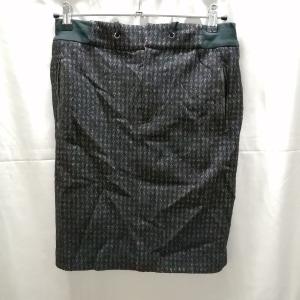【中古】BARNYARDSTORM バンヤードストーム ウール スカート レディース ブラック/シルバー ストレッチ サイズ1 厚手