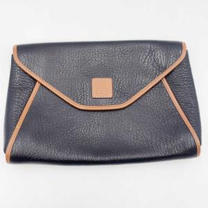 【中古】ニナリッチ NINA RICCI レザー クラッチバッグ ブラック ブラウン レディース