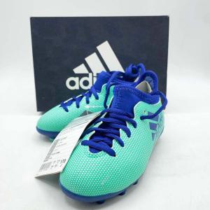 【中古・未使用品】アディダス エックス 17.3 ジャパン HG サッカースパイク 17cm グリーン ネイビー CQ1981 ADIDAS 固い土、人工芝