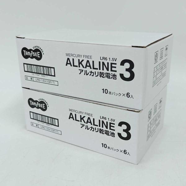 【中古・未使用品】TANOSEE アルカリ乾電池 単3形 10本パック×12セット 120個 LR6...