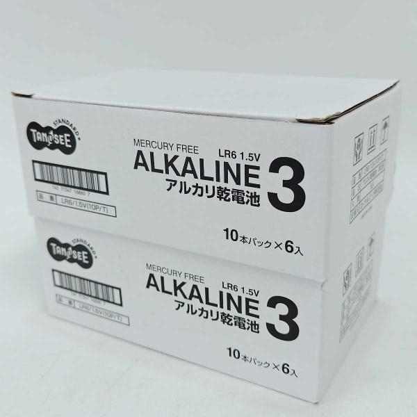 【中古・未使用品】TANOSEE アルカリ乾電池 単3形 10本パック×12セット 120個 LR6...