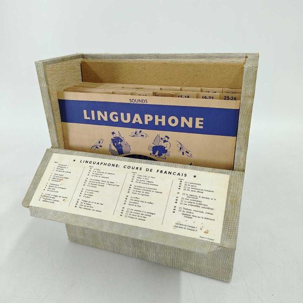 【中古】LINGUAPHONE 英語 米語 EP レコード 16枚セット 箱付 教材