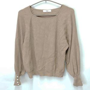 【中古】Discoat 長袖 ニット セーター ディスコート F ベージュ レディース トップス