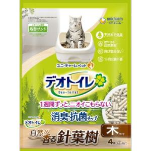 デオトイレ　飛び散らない針葉樹の消臭・抗菌チップ 4Ｌ ペット トイレ用品 猫 ねこ