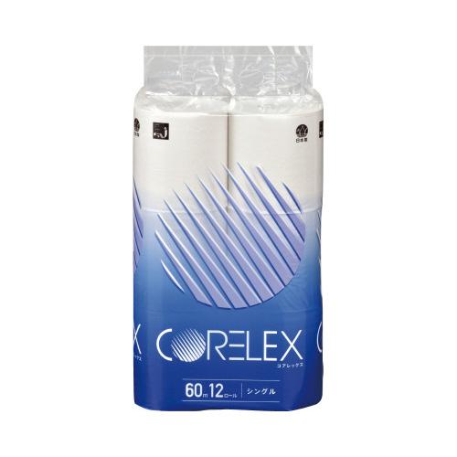 コアレックス トイレットペーパー６０ｍ１２Ｒシングル×８