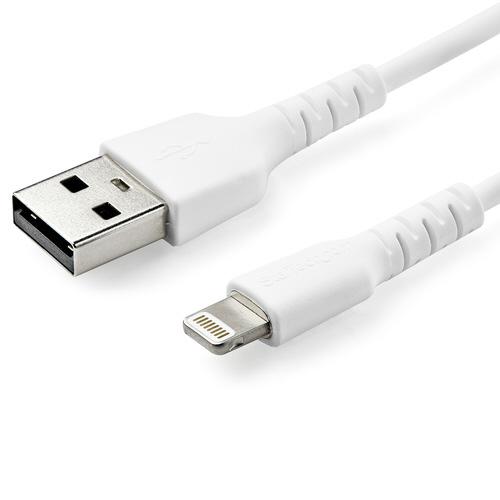 申込期間08月01日13時まで_スターテック 超高耐久ライトニング−ＵＳＢ−Ａケーブル　２ｍ　白_取...