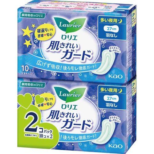 花王 ロリエ肌きれいガード　夜用羽なし　１０個入×２