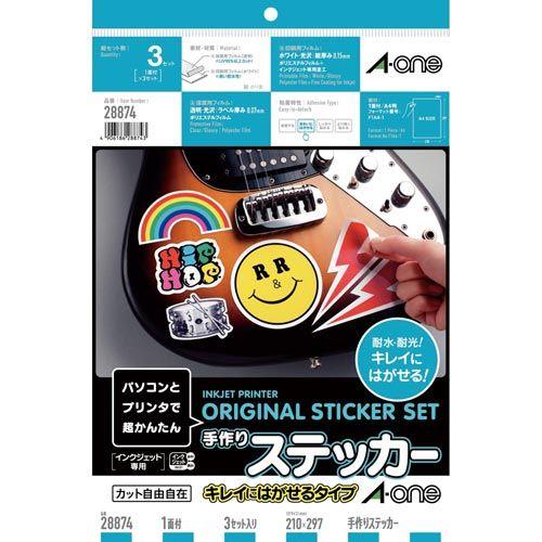 エーワン 手作りステッカー　ＩＪＰキレイにはがせる　３セット