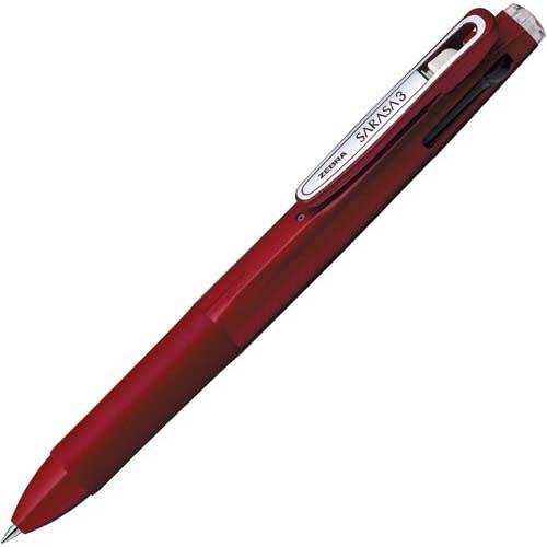 ゼブラ 多色ボールペン　サラサ３Ｂ　０．５ｍｍ　赤軸