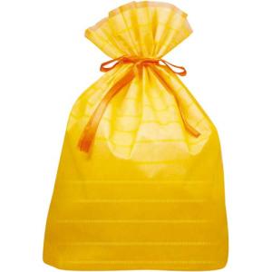 フロンティア 不織布巾着袋ボーダーイエローLL10枚