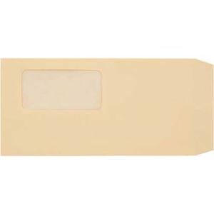 キングコーポレーション 長6 窓付封筒テープのり付き クラフト 100枚