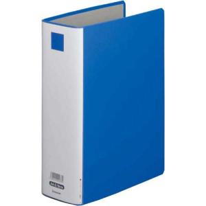 カウネット パイプ式ファイルエコノミー両開き青A4縦背幅55mm3