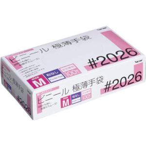 川西工業)2026 ビニール使いきり手袋 (粉無) Mサイズ 100枚入