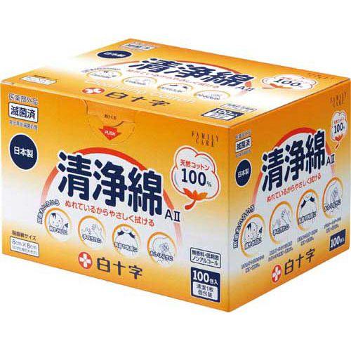 白十字 ＦＣ　清浄綿ＡＩＩ（滅菌済）　１００包入