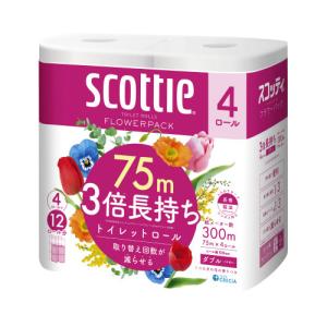 日本製紙クレシア スコッティフラワーパック　Ｗ７５ｍ　４ロール