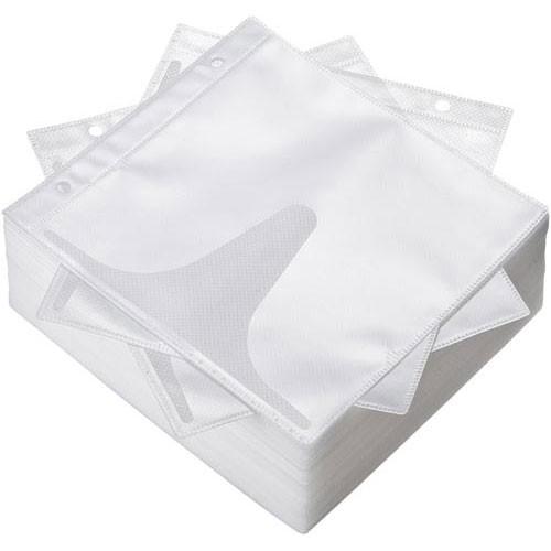 サンワサプライ ＣＤ・ＤＶＤ不織布ケース　穴あり両面収納　１００枚