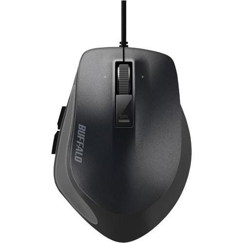 バッファロー 有線５ボタンブルーＬＥＤマウス　ブラック