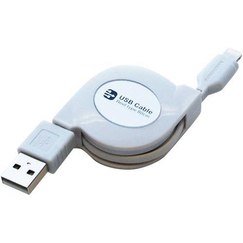 カシムラ Ｌｉｇｈｔｎｉｎｇケーブル　巻取式　ホワイト