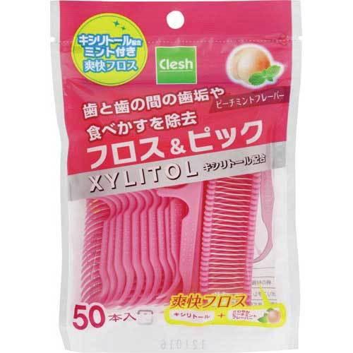 申込期間26年07月30日13時まで_ＵＦＣサプライ Ｃｌｅｓｈキシリトールフロス＆ピック　ピーチミ...