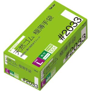 川西工業 天然ゴム使いきり手袋　粉付　１００枚入　Ｌサイズ