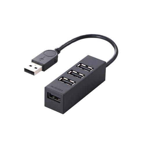 エレコム ＵＳＢＨＵＢ２．０バスパワー　４ポート　黒