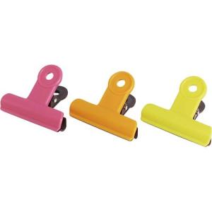 ミツヤ プラ目玉クリップ　桃橙黄　３個入