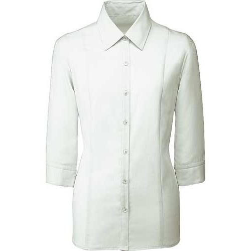 申込期間26年04月20日13時まで_フォーク 七分袖ブラウス　ＦＢ７０９７−１　ホワイト　２３号_...