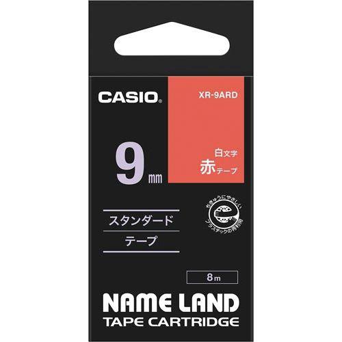 カシオ ネームランド　赤色テープ　９ｍｍ　白文字