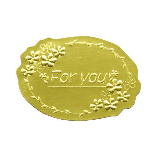 ササガワ シール　フォーユー　１５×２２ｍｍ　金　５００片入