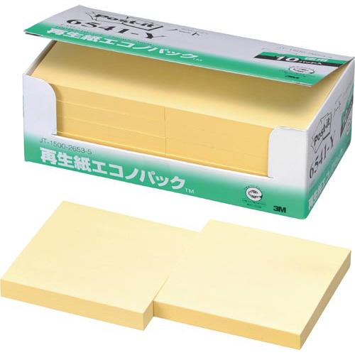 スリーエム　ジャパン ポストイット　再生紙ノート　７５×７５　黄１０冊