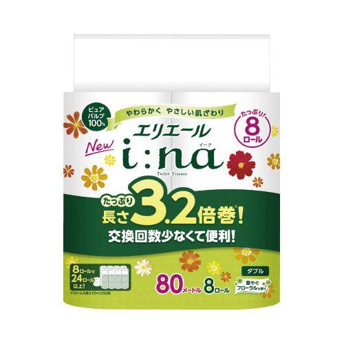 大王製紙 イーナトイレット　３．２倍巻８Ｒ　ダブル
