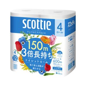 日本製紙クレシア スコッティ　フラワー　３倍長持ち４ロール　シングル