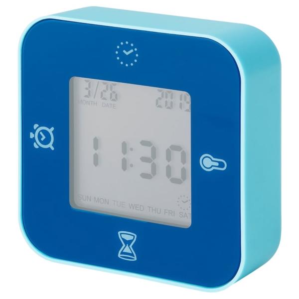 イケア KLOCKIS クロッキス (ブルー 時計) /温度計/アラーム/タイマー IKEA 時計 ...