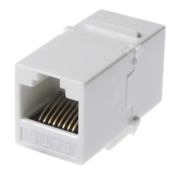 LAN延長コネクタ Cat6 ホワイト ギガビット対応 カテゴリー6